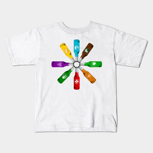 Zombie 8 Perk Pinwheel on Crème Kids T-Shirt by LANStudios